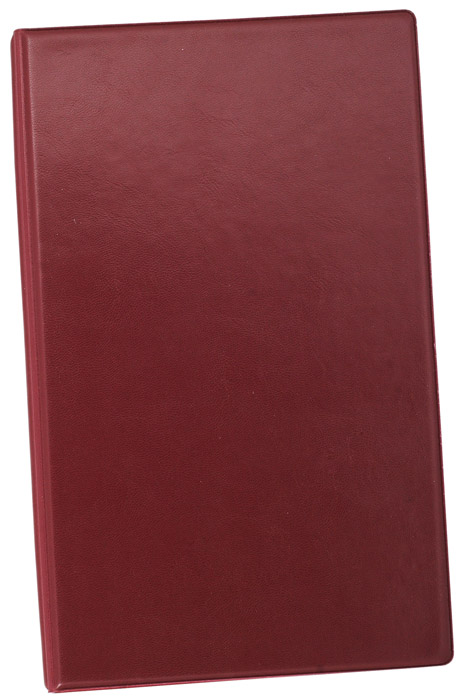 Визитница на 200 визиток, на кольцах, с разделителями, винил., бордо BuroMax - фото 1