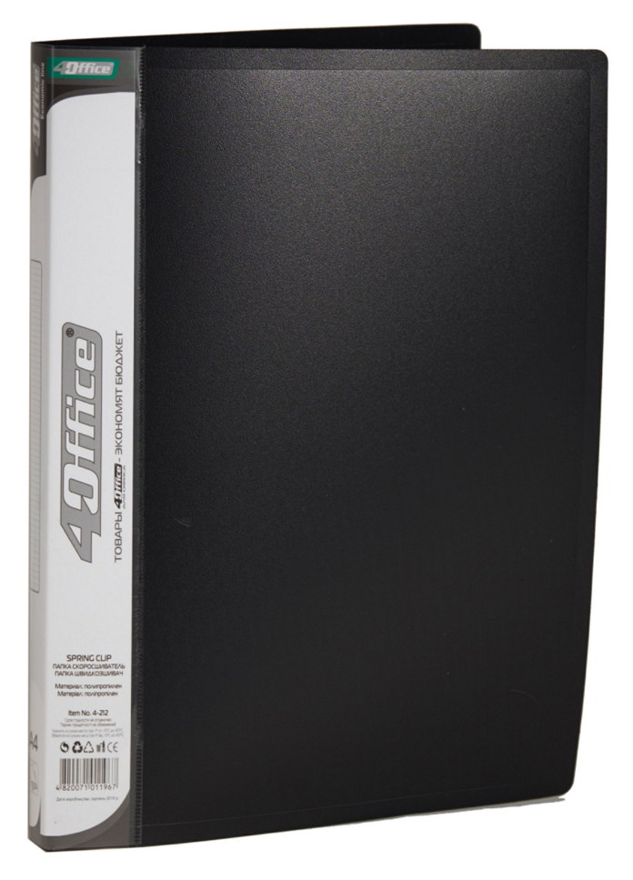 Папка зі швидкозшивачем 18мм., пластик, чорн. 4Office - фото 1