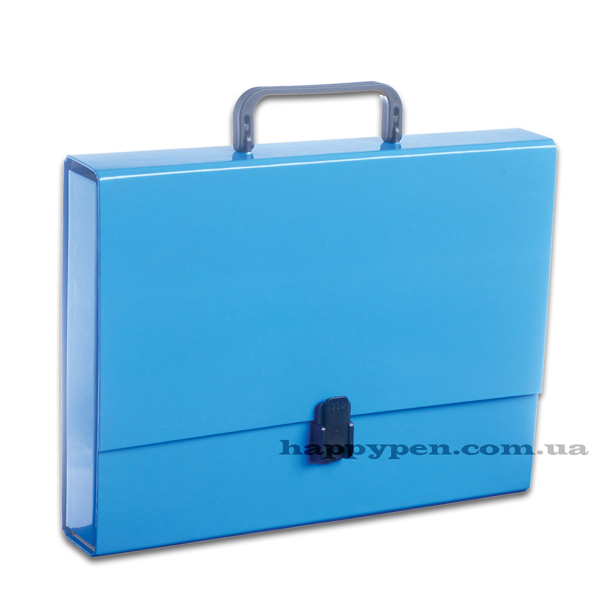Портфель з ручкою, картонний А4 (32*23,5*5см), на 1 відділення., блакит. Penmate - фото 1