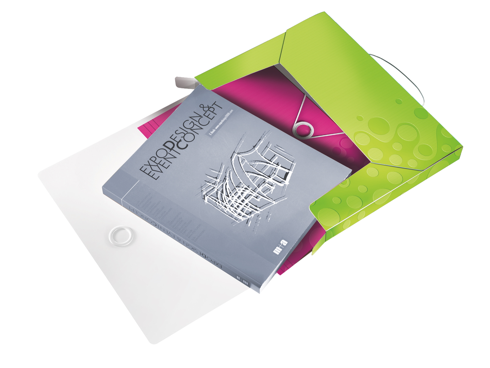 Папка-бокс на гумках Wow А4, 30мм., до 250арк., пластик, метал. зелен. LEITZ - фото 1