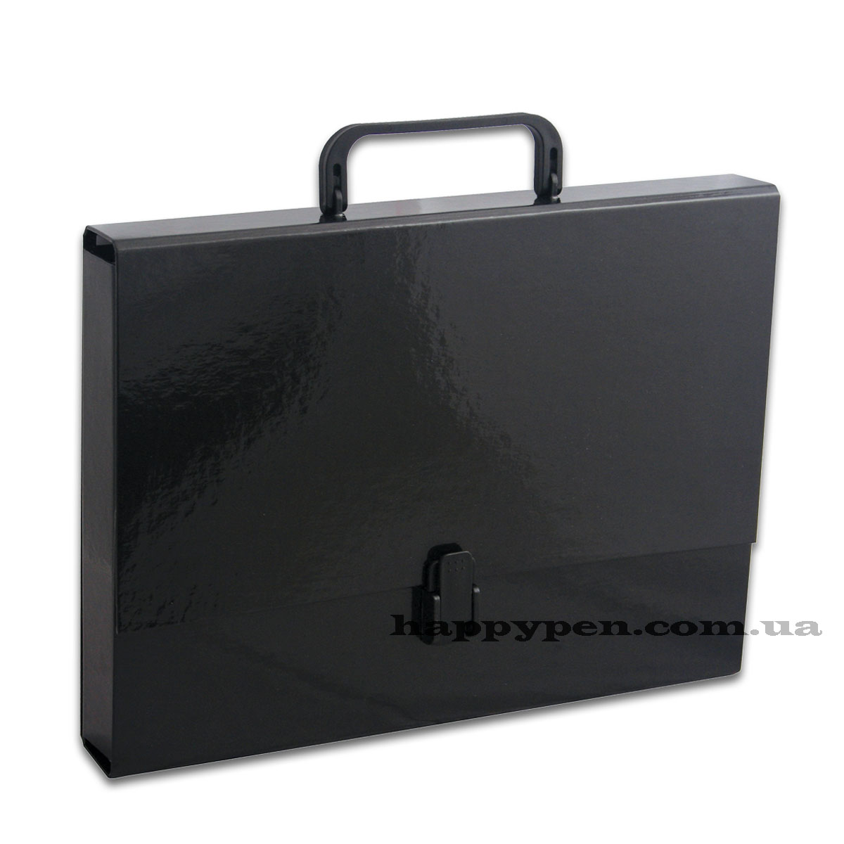 Портфель с ручкой, картонный А4 (32*23,5*5см), на 1 отделение, черн. Penmate - фото 1