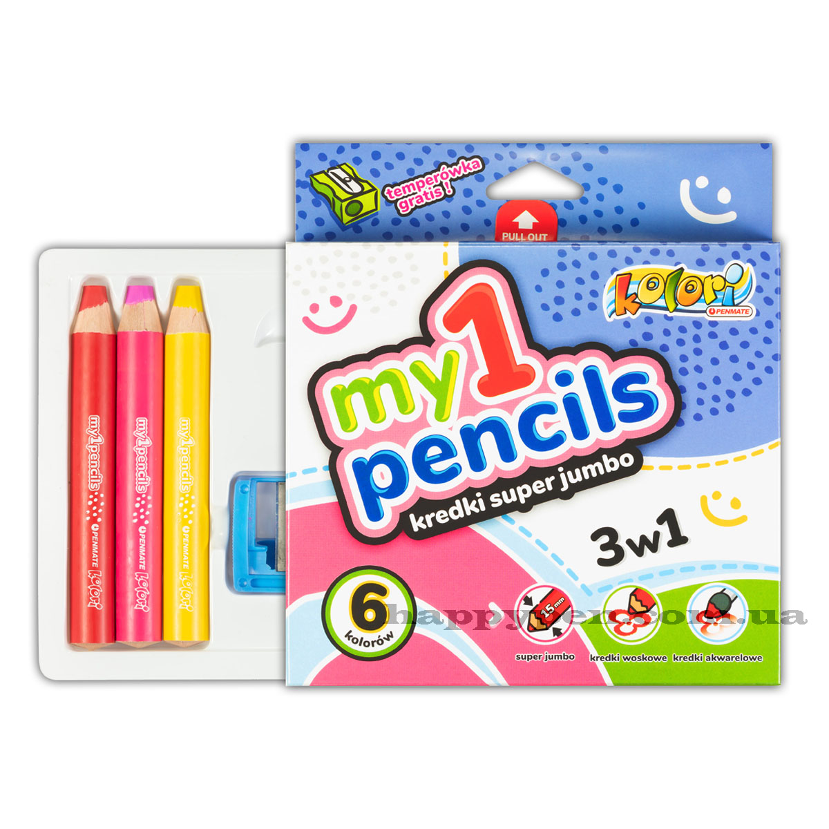 Олівці кольорові длядітей 6кол. Kolori 