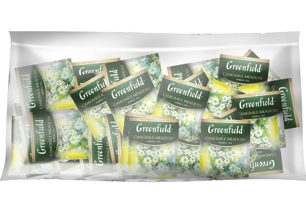 Чай травяний Camomile Meadow, 100пак по 1,5г. термосаше, у пакеті Greenfield - фото 1