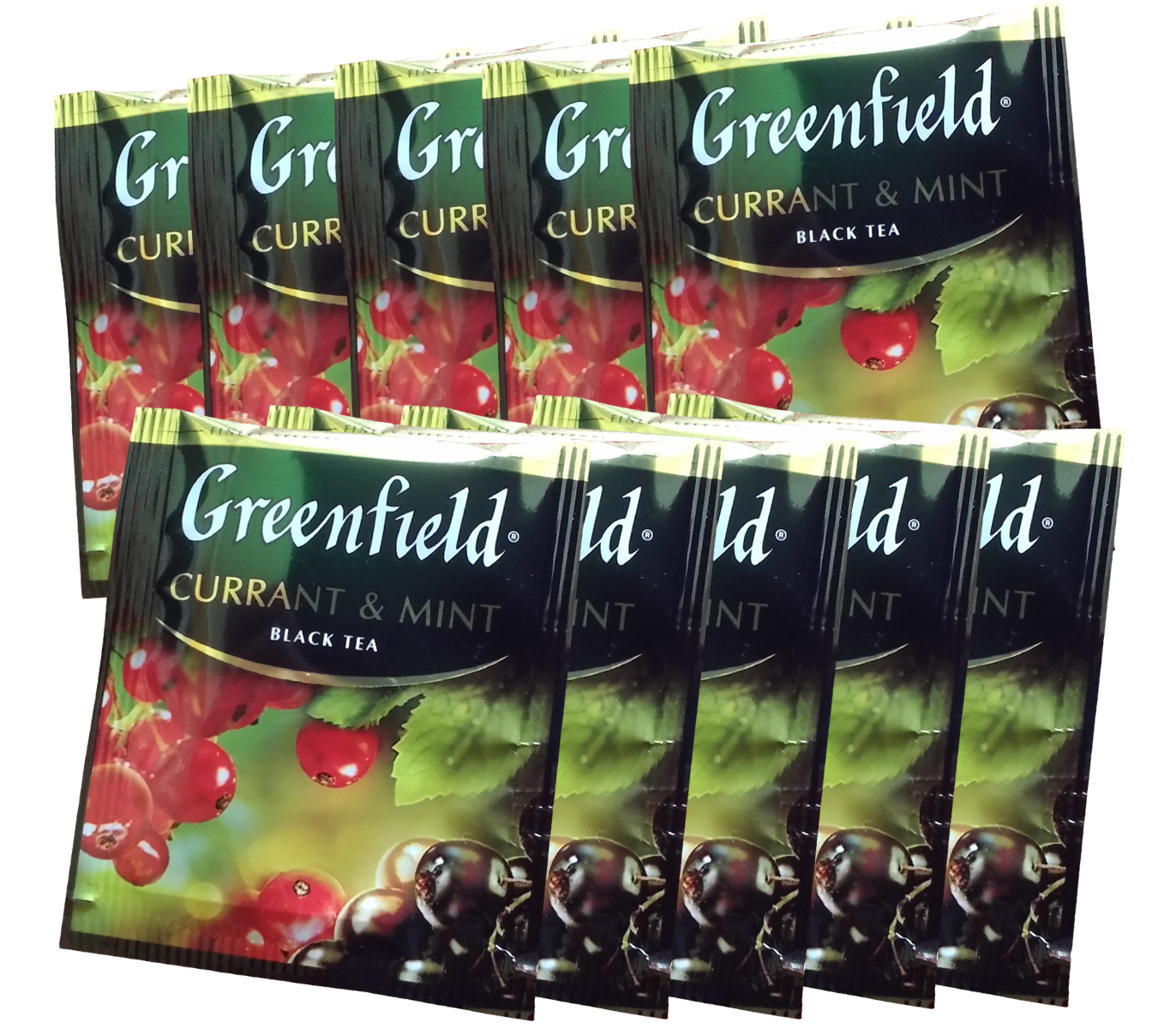 Чай черный ароматизированный Currant & Mint, 100пак. по 1,5г., термосаше, в пакете Greenfield - фото 1