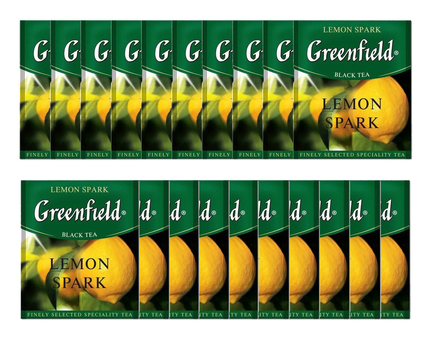 Чай черный ароматизированный Lemon Spark, 100пак. по 1,5г., термосаше, в пакете Greenfield - фото 1