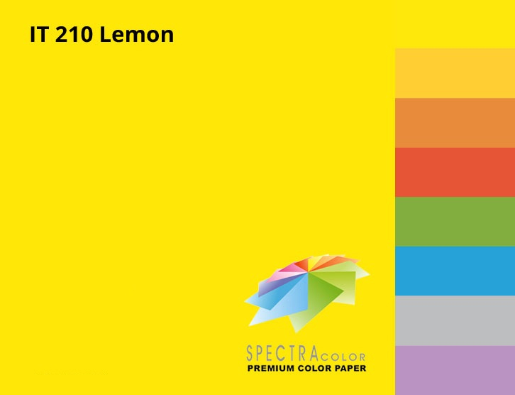 Бумага цветная Color A4 интенсив 160г./м2. Lemon, 250листов, желт. Spectra Color - фото 2