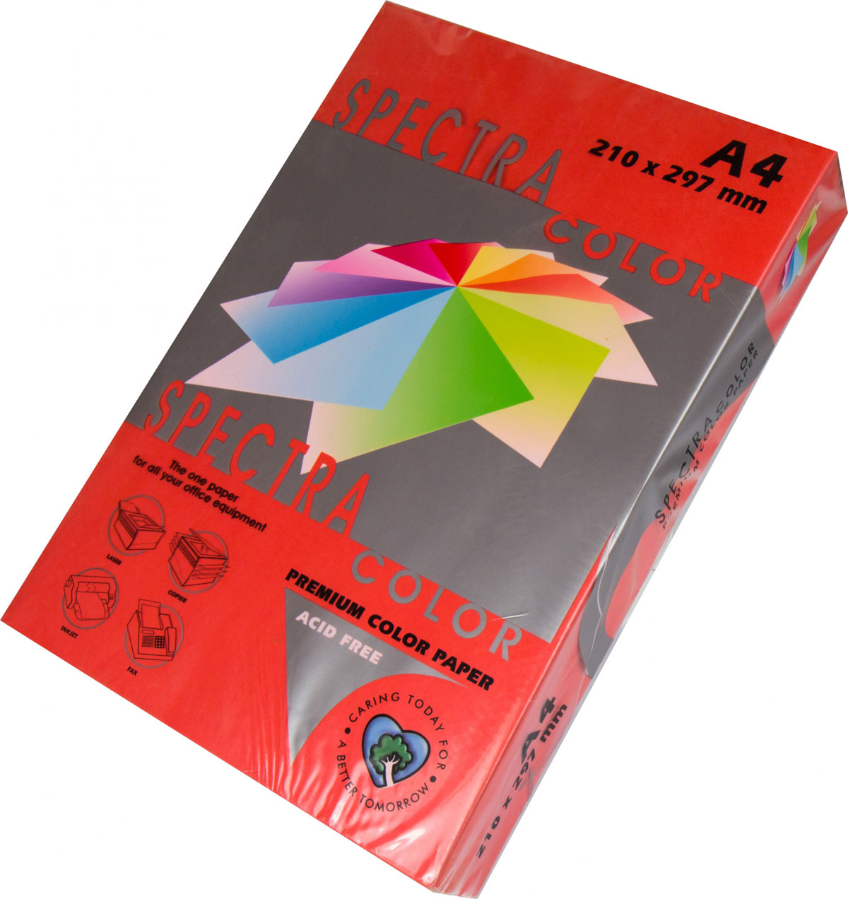 Папір кольоровий A4 насичений 80г/м2 (100арк.) черв. Spectra Color - фото 1