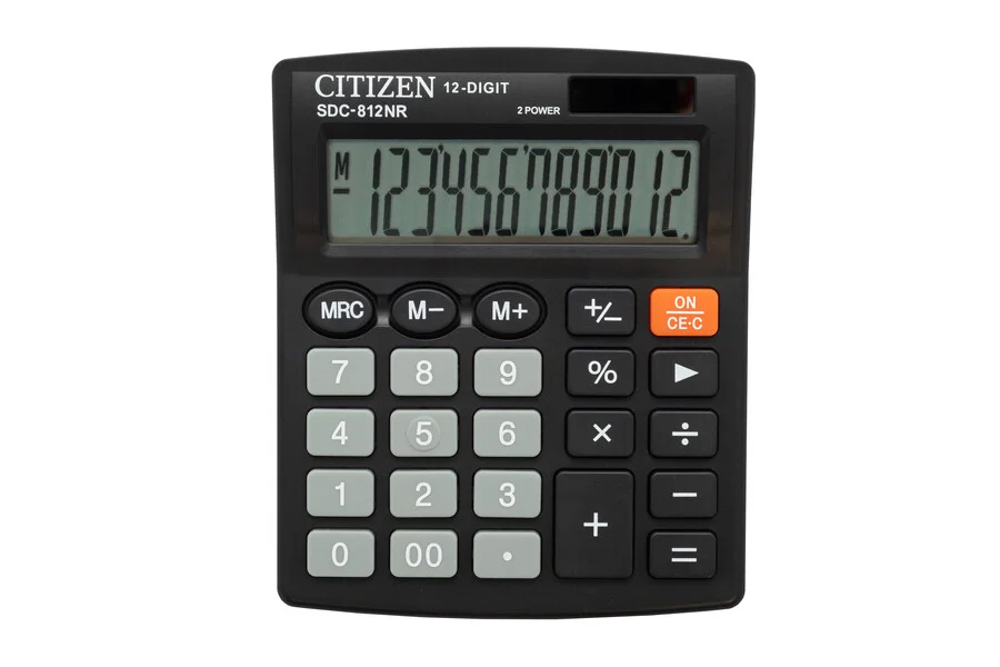 Калькулятор SDC-812NR, 12 розрядів, (125х100х34мм.), чорн. Citizen - фото 1