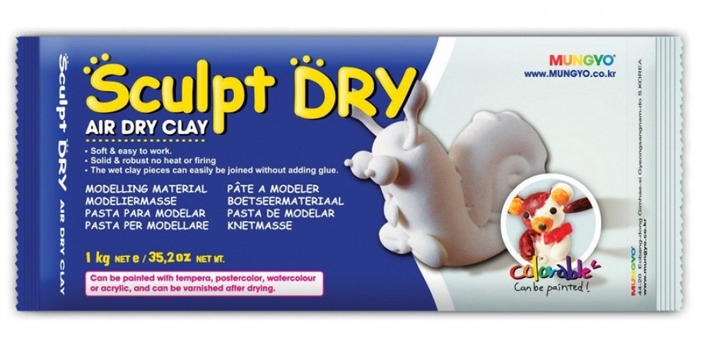 Масса для лепки самозастывающая 1000гр., бел. Mungyo - фото 1