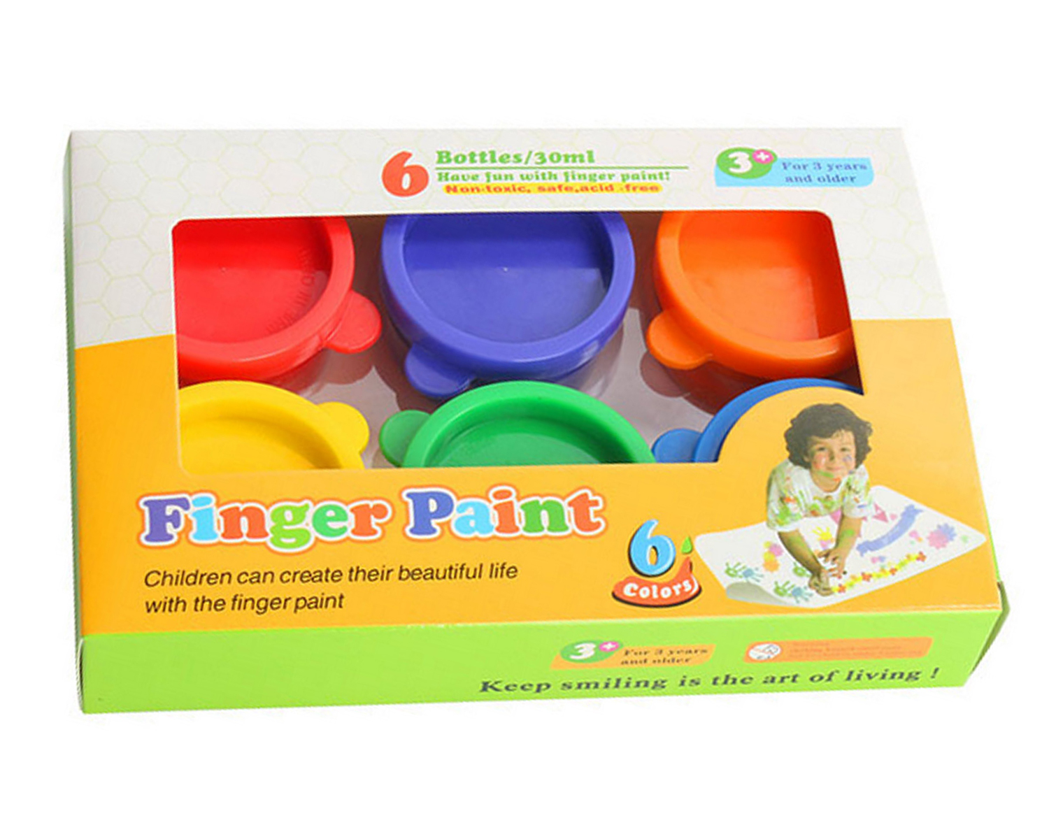 Фарби для малювання пальцями 6цв. по 30мл. Keep Smile Китай - фото 1