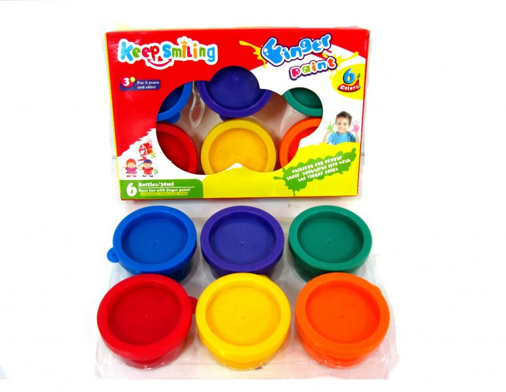 Фарби для малювання пальцями 6цв. по 30мл. Keep Smile Китай - фото 2