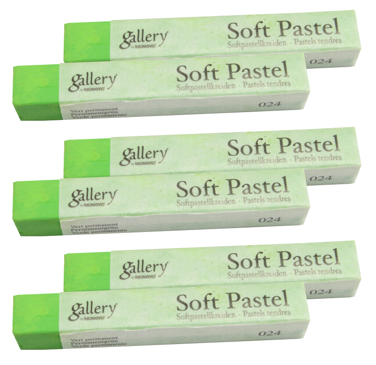 Пастель сухая МР-6 024, 6шт./уп., св.-зел. киноварь Mungyo - фото 1
