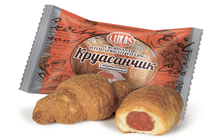 Круасанчик с абрикосовым наполнителем в индивидуальной упаковке, 1,4кг. Лукас - фото 1