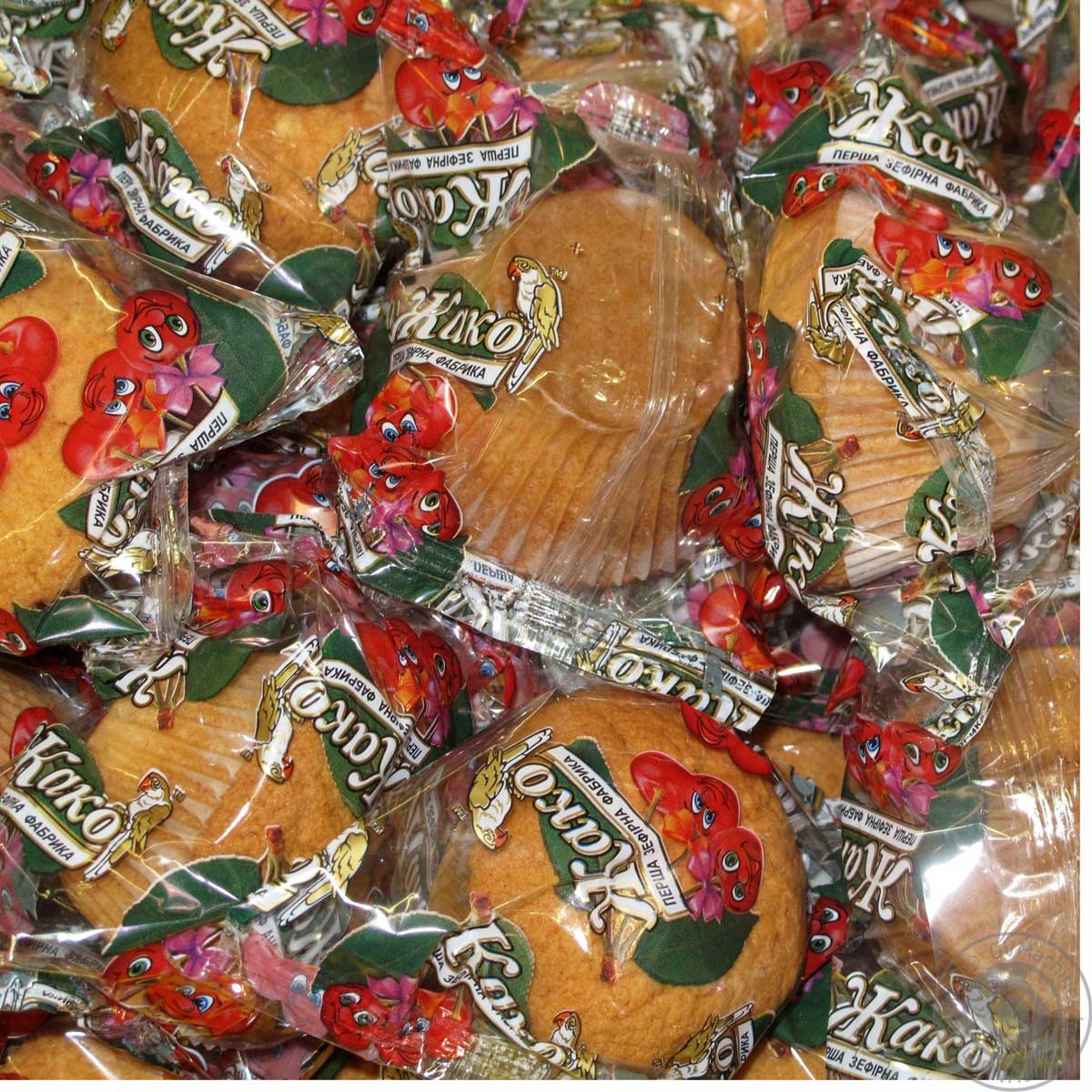 Кексы 2,6кг., в индивидуальной упаковке, с вишневой начинкой Жако - фото 1