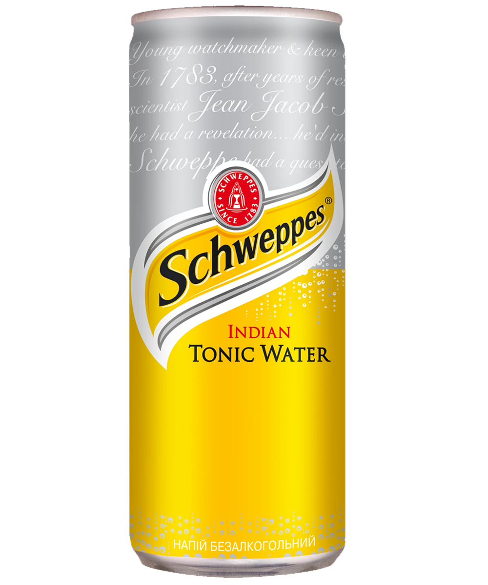 Напиток Швепс Индиан тоник, 0,33л., 12шт./уп., жестяная банка Schweppes - фото 1