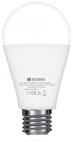 Лампа светодиодная LED Е27 A60 15Вт. 6000К (холодный белый свет) Kodak - фото 2