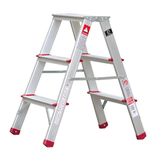 Драбина алюмінієва двостороння 3 сходинки INTERTOOL - фото 1