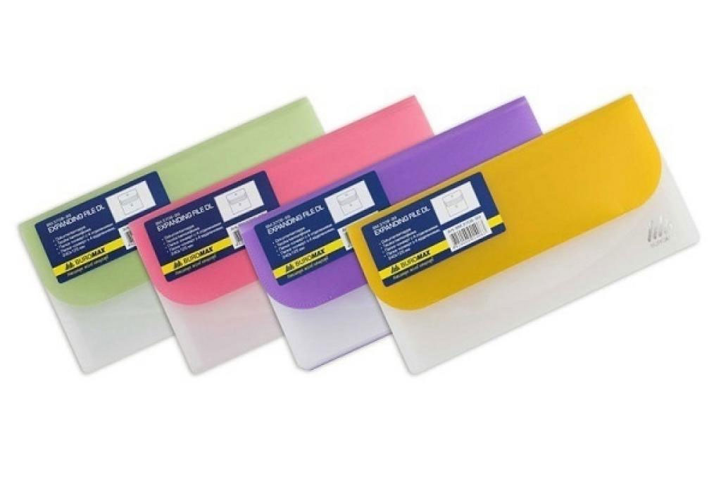 Папка-конверт на липучці Dl Travel на 4відд., полупроз., асорті BuroMax - фото 5