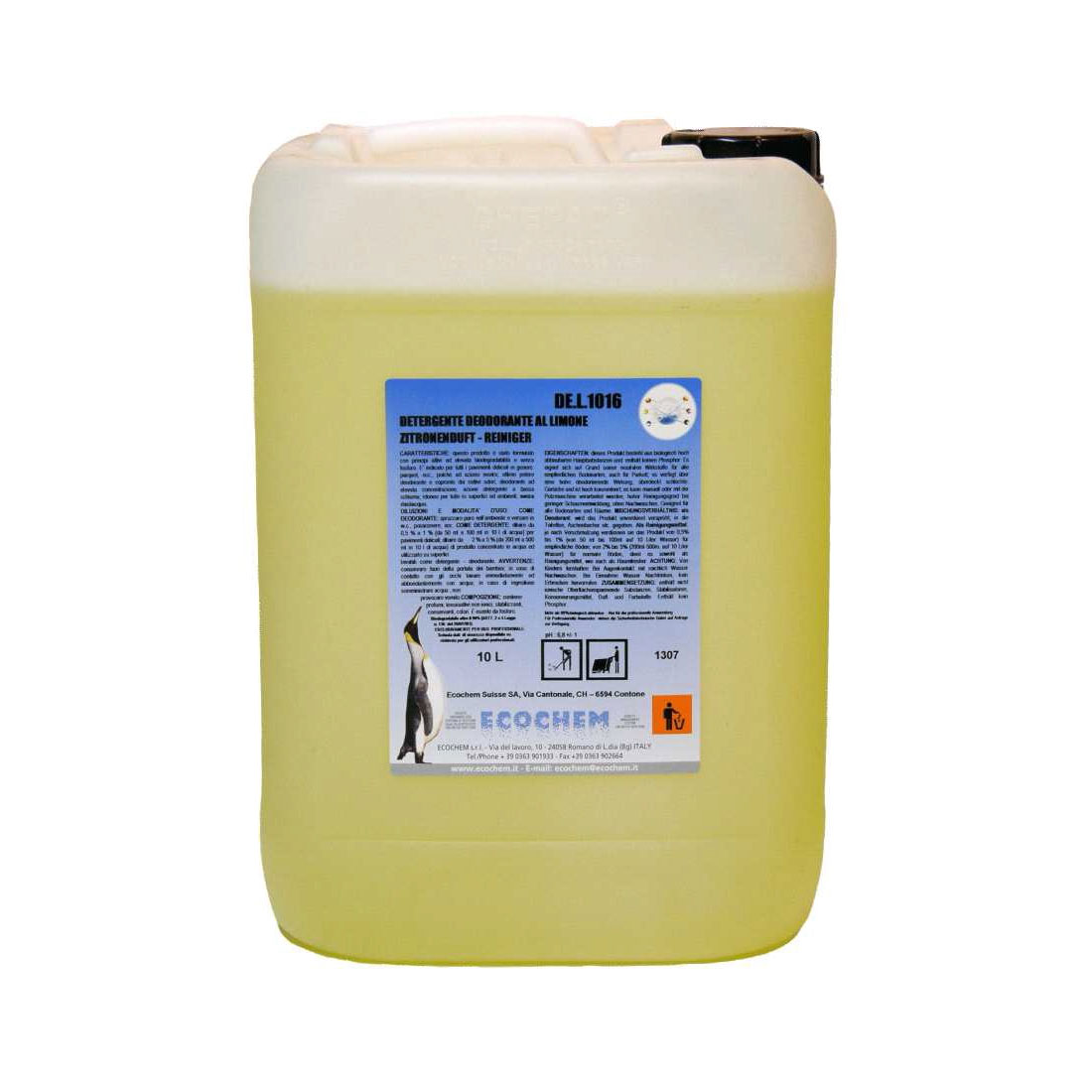 Средство моющее проф. для мытья полов, концентрат, 10л. Лимон Италия - фото 1