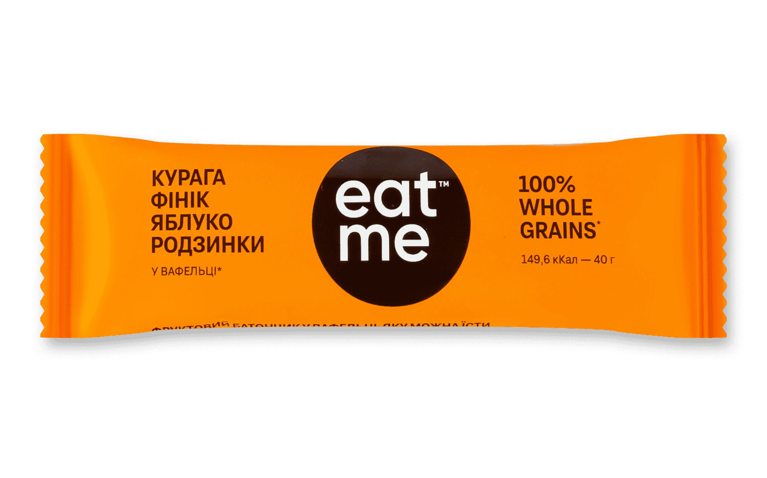 Батончик на натуральной основе EatMe Курага, Финик, Изюм в вафле, 40г.*15шт. EatMe - фото 1
