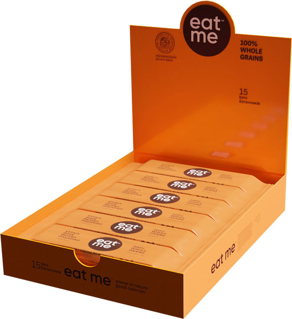 Батончик на натуральной основе EatMe Курага, Финик, Изюм в вафле, 40г.*15шт. EatMe - фото 2