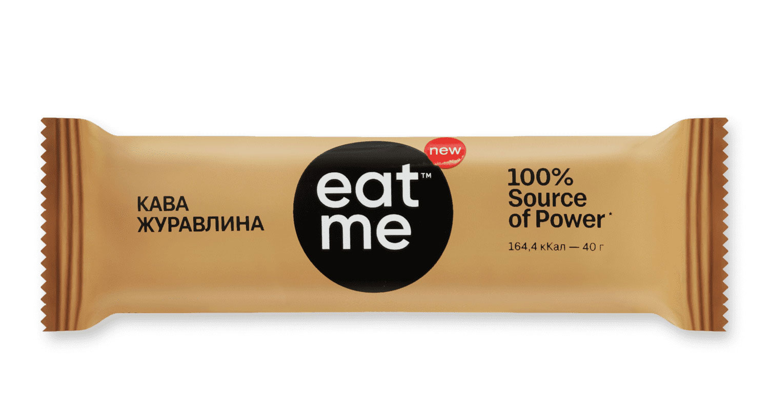 Батончик на натуральной основе EatMe Злаковый с клюквой и кофе, 40г.*15шт. EatMe - фото 2