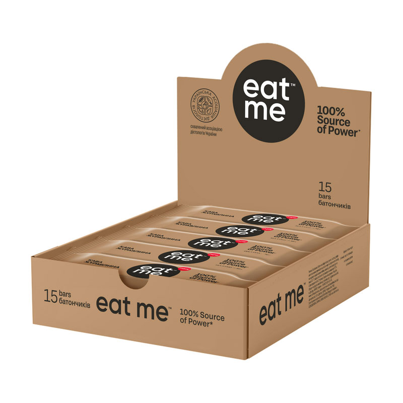 Батончик на натуральной основе EatMe Злаковый с клюквой и кофе, 40г.*15шт. EatMe - фото 3