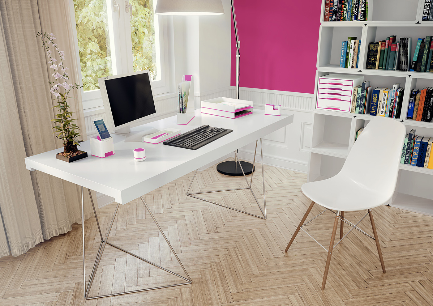 Диспенсер для клейкої стрічки 19мм.*33м. WOW Duo Colour, метал., рожев. LEITZ - фото 6