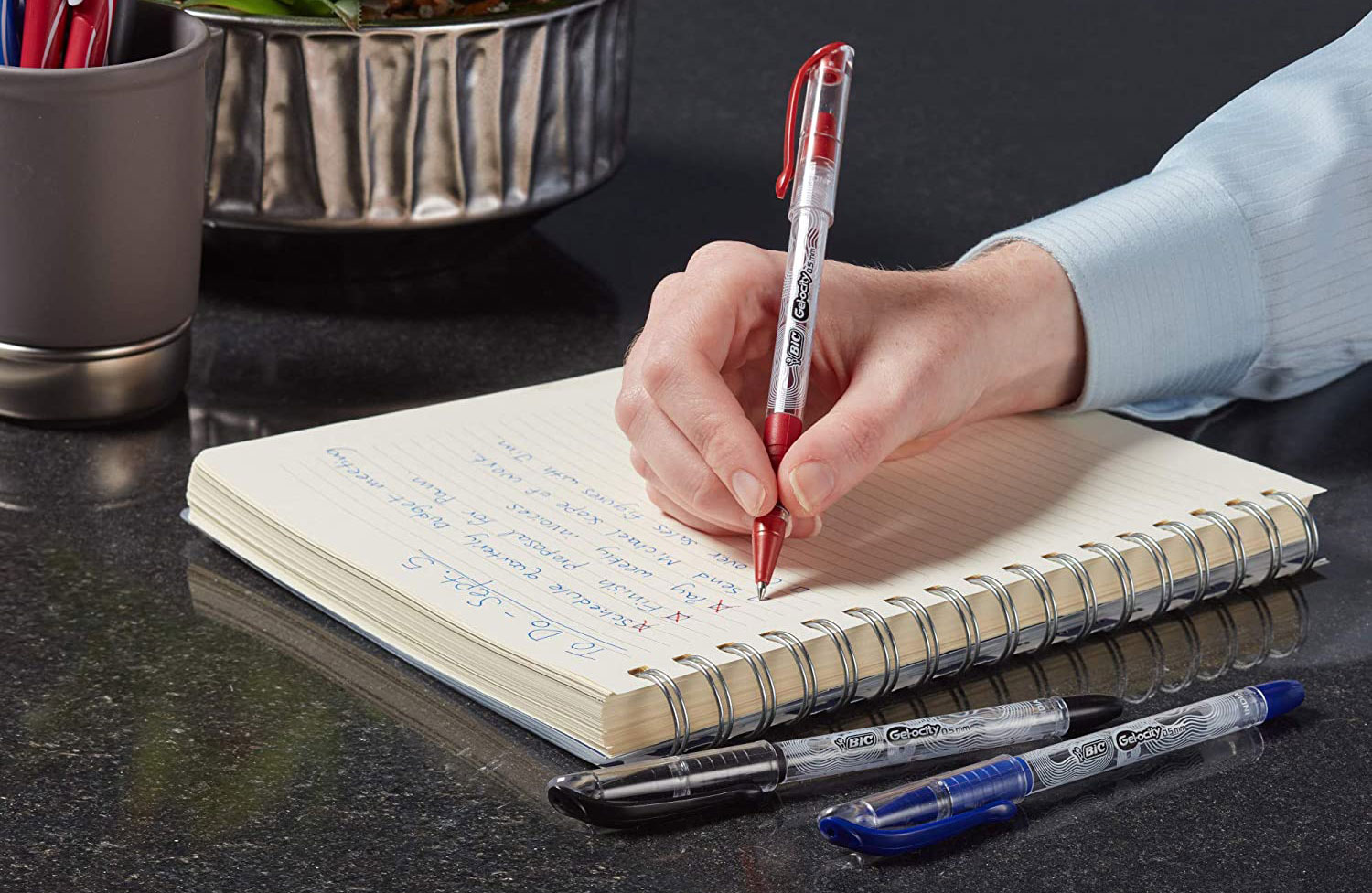 Гельова ручка Gel-Ocity Quick Sticl, 0,5мм., корпус, проз., ст , чорн. Bic - фото 4