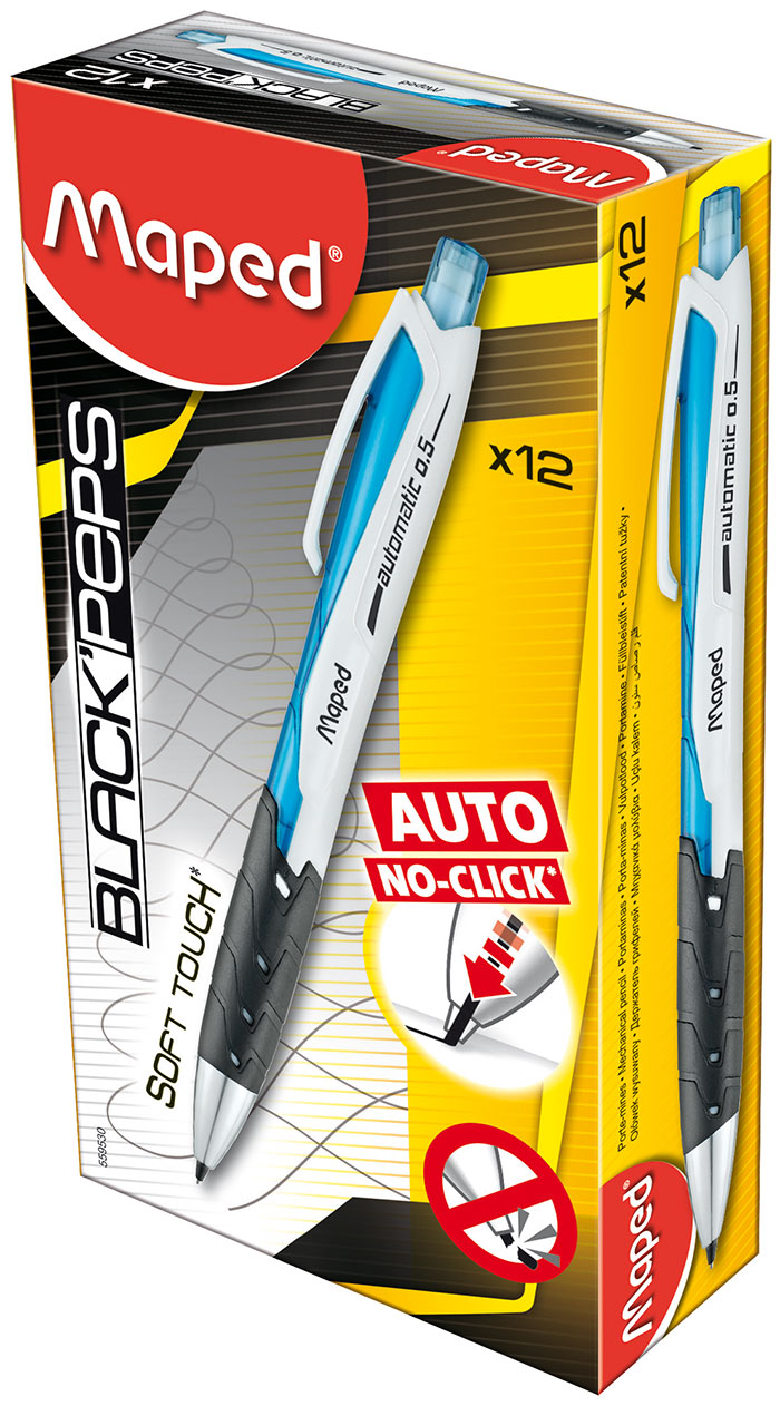 Карандаш автоматический 0,5мм. BLACK PEPS Automatic, пластиковий корпус с резиновым грипом, син. Maped - фото 2