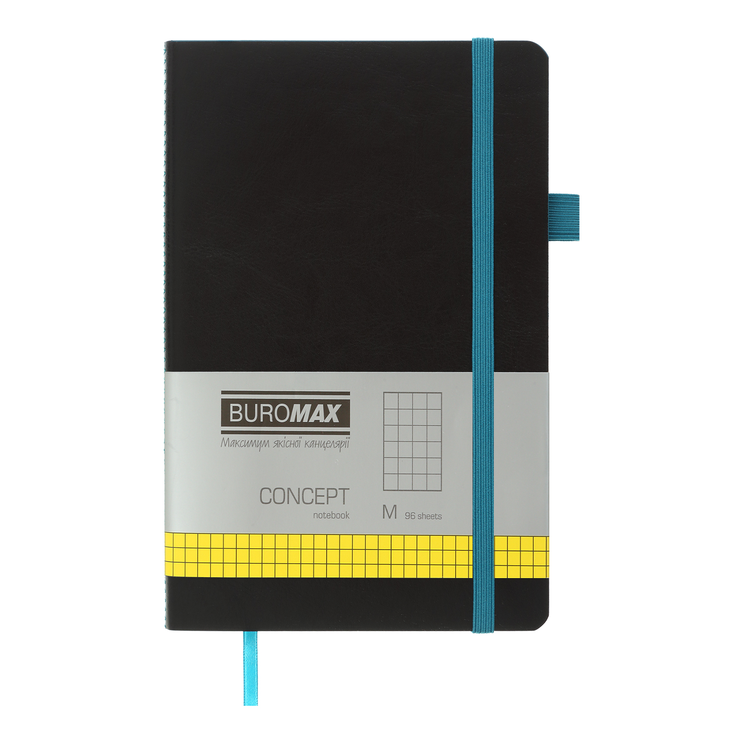 Книга записная CONCEPT, А5 (125*195мм.), 96л., кл., черно-син. BuroMax - фото 3