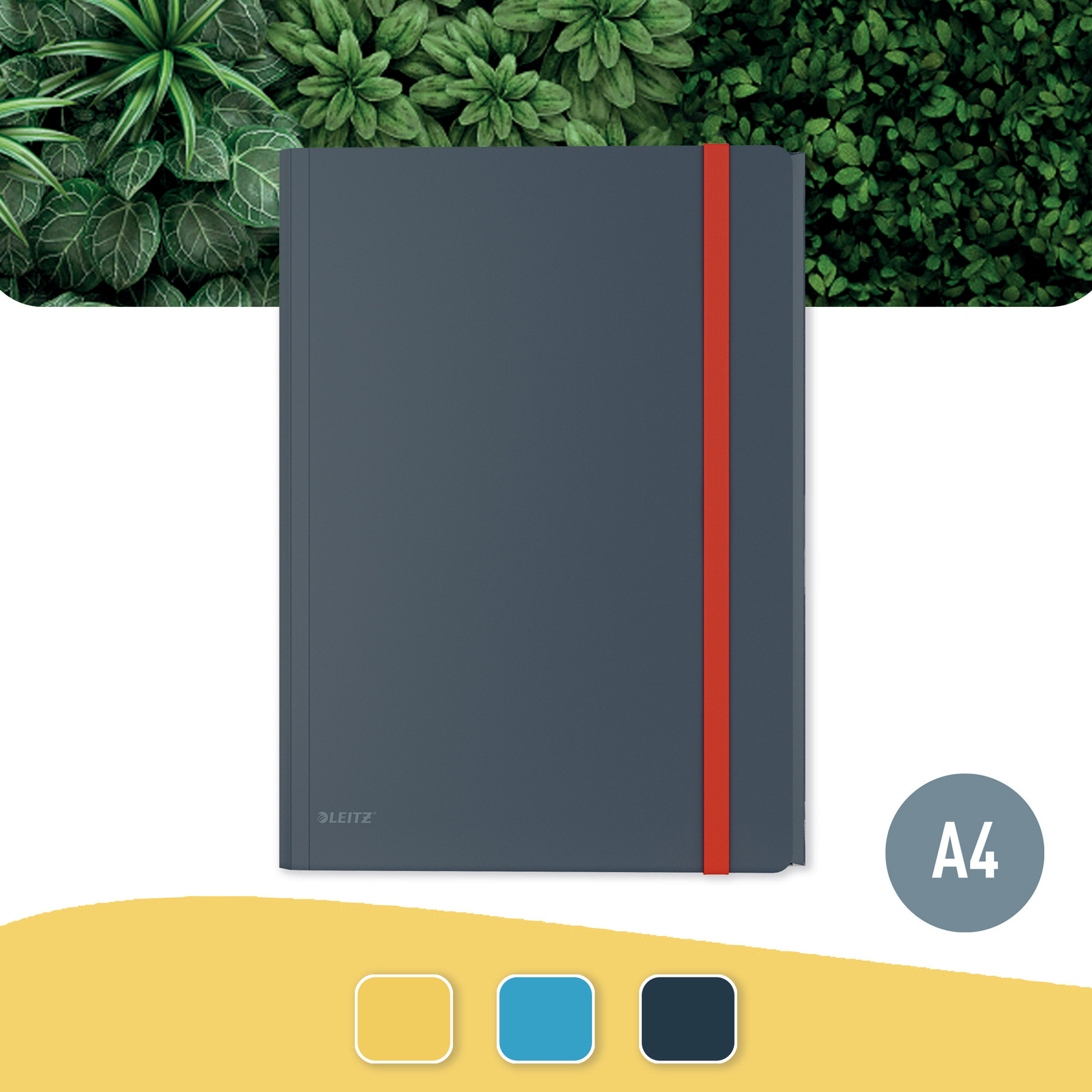 Папка на резинках Leitz Cosy, A4, PP, до 150л., с тремя клапанами, серый LEITZ - фото 4