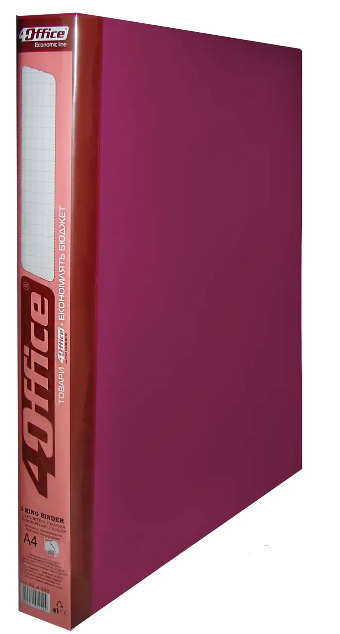 Папка А4, 40мм., 2 кільця, пластик, асорті 4Office - фото 4