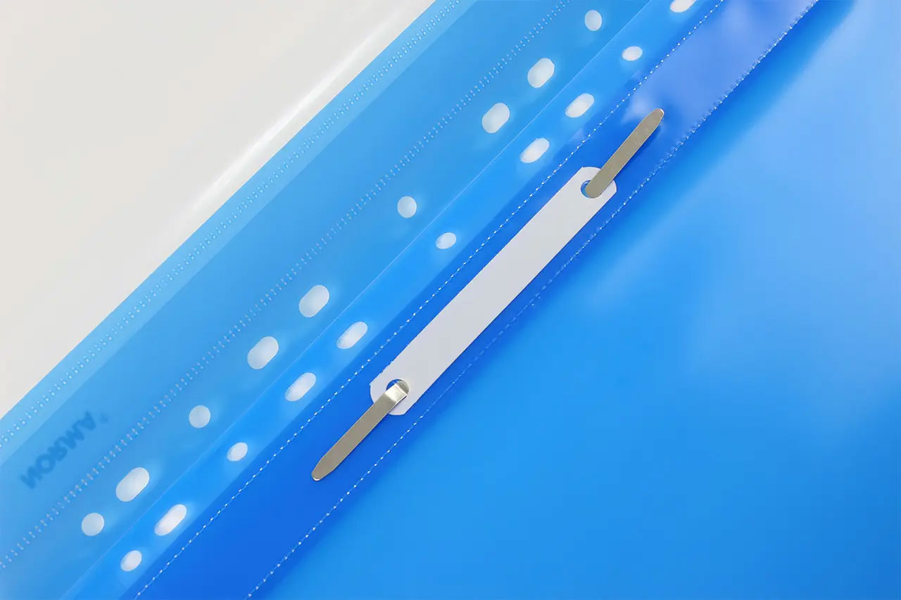 Швидкозшивач з прозорим верхом та перфорацією, А4, син. NORMA - фото 3