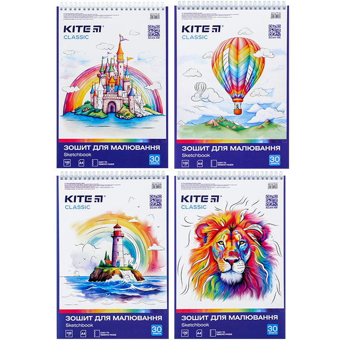 Тетрадь для рисования, 30 лист., спир., софт тач+УФ, Kite Classic Kite - фото 3