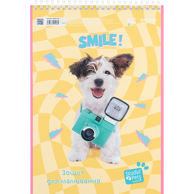 Тетрадь для рисования, 30 лист., спир., софт тач + УФ лак, «Studio Pets» Kite - фото 5