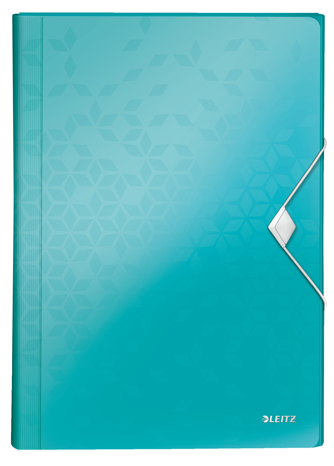 Папка-картотека на 6 відділень Wow, А4 на гумках, з перегородками, метал. бірюз. LEITZ - фото 3