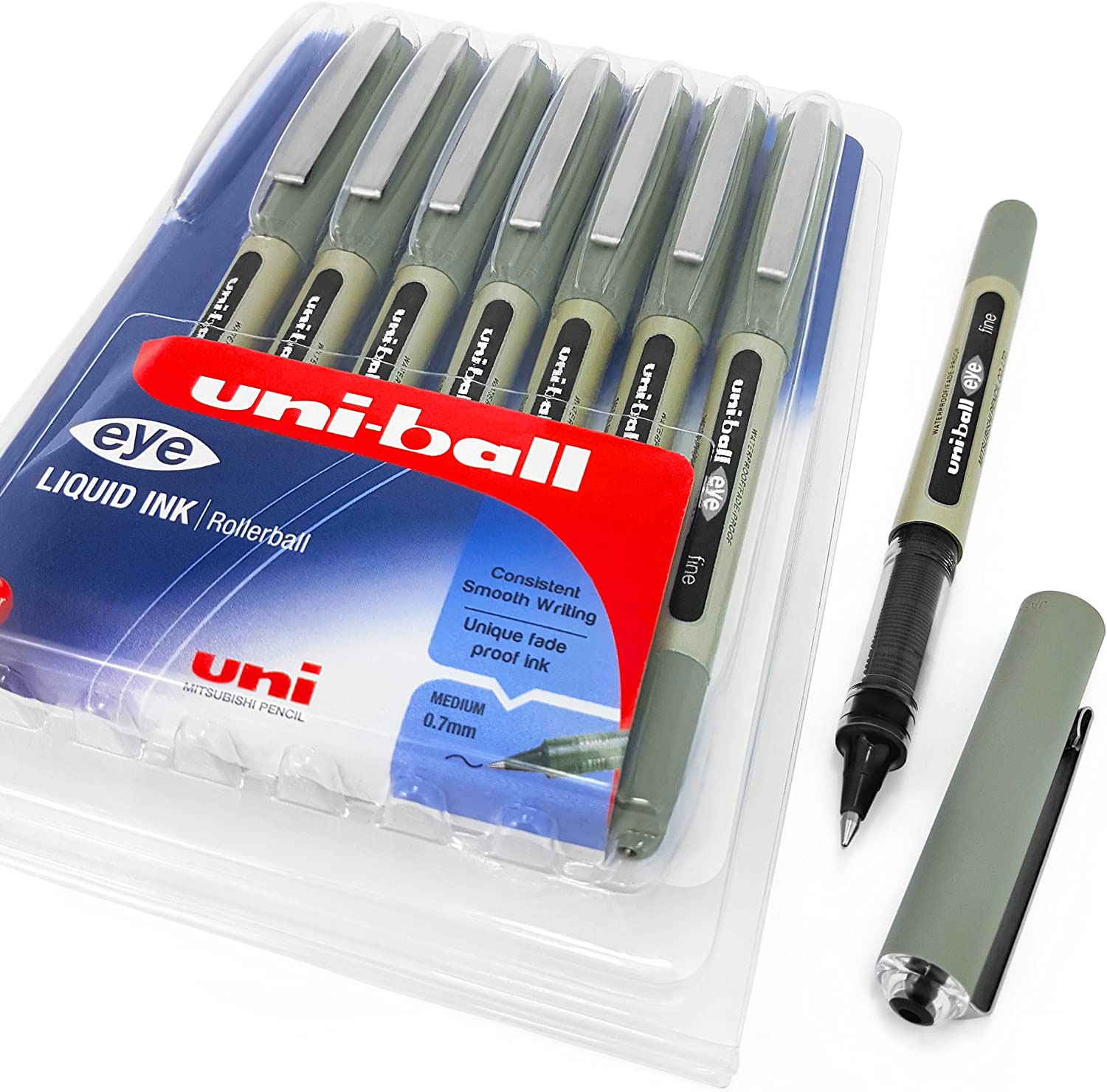 Ролер Uni-ball Eye Fine 0.7мм., корпус сір., ст. чорн. Uni - фото 4