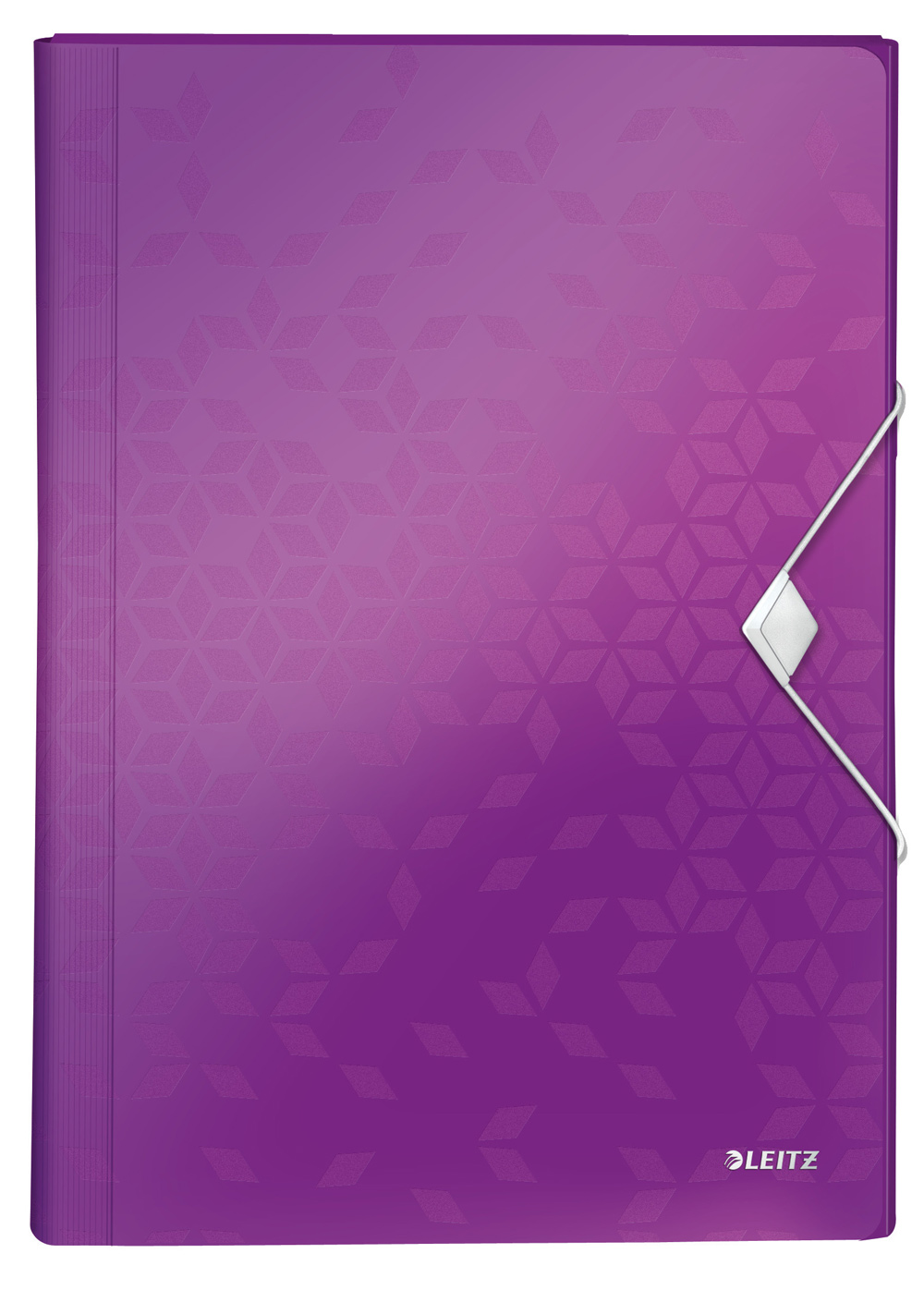 Папка-картотека на 6 відділень Wow, А4, на гумках, з перегородками, метал. чорничний LEITZ - фото 3