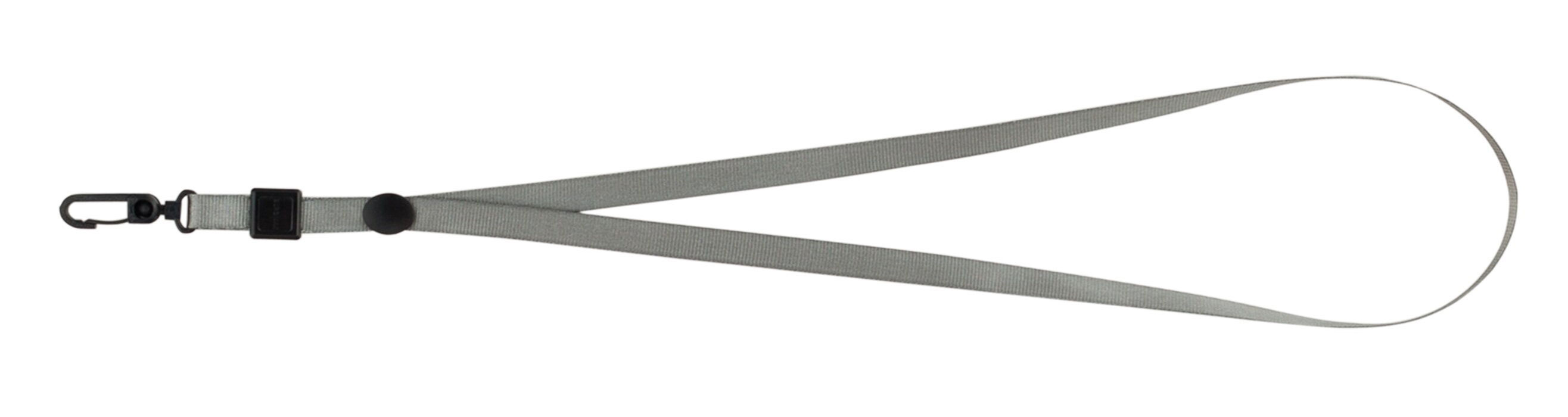Стрічка для бейджа з карабіном, ширина 10мм., довжина 460мм., сірий BuroMax - фото 1