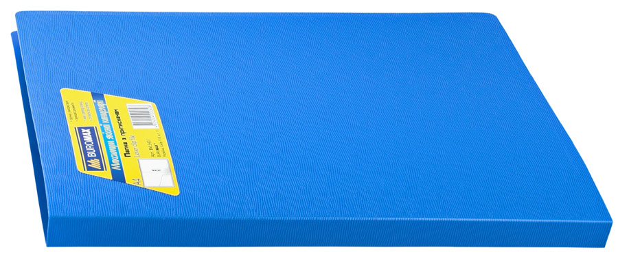 Папка з бічним прижимом і карманом пластикова, асорті BuroMax - фото 4