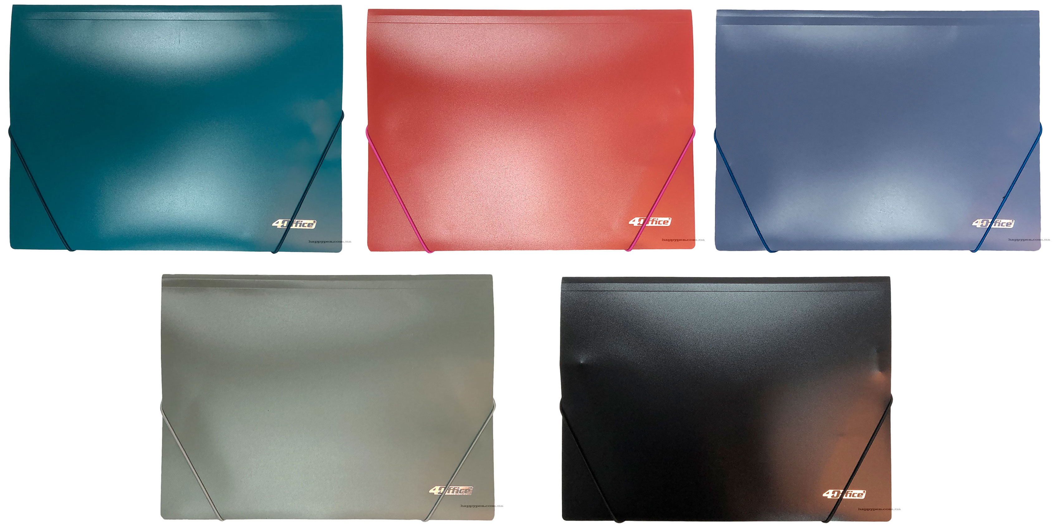 Папка на гумках А4, пластик, зелен. 4Office - фото 3