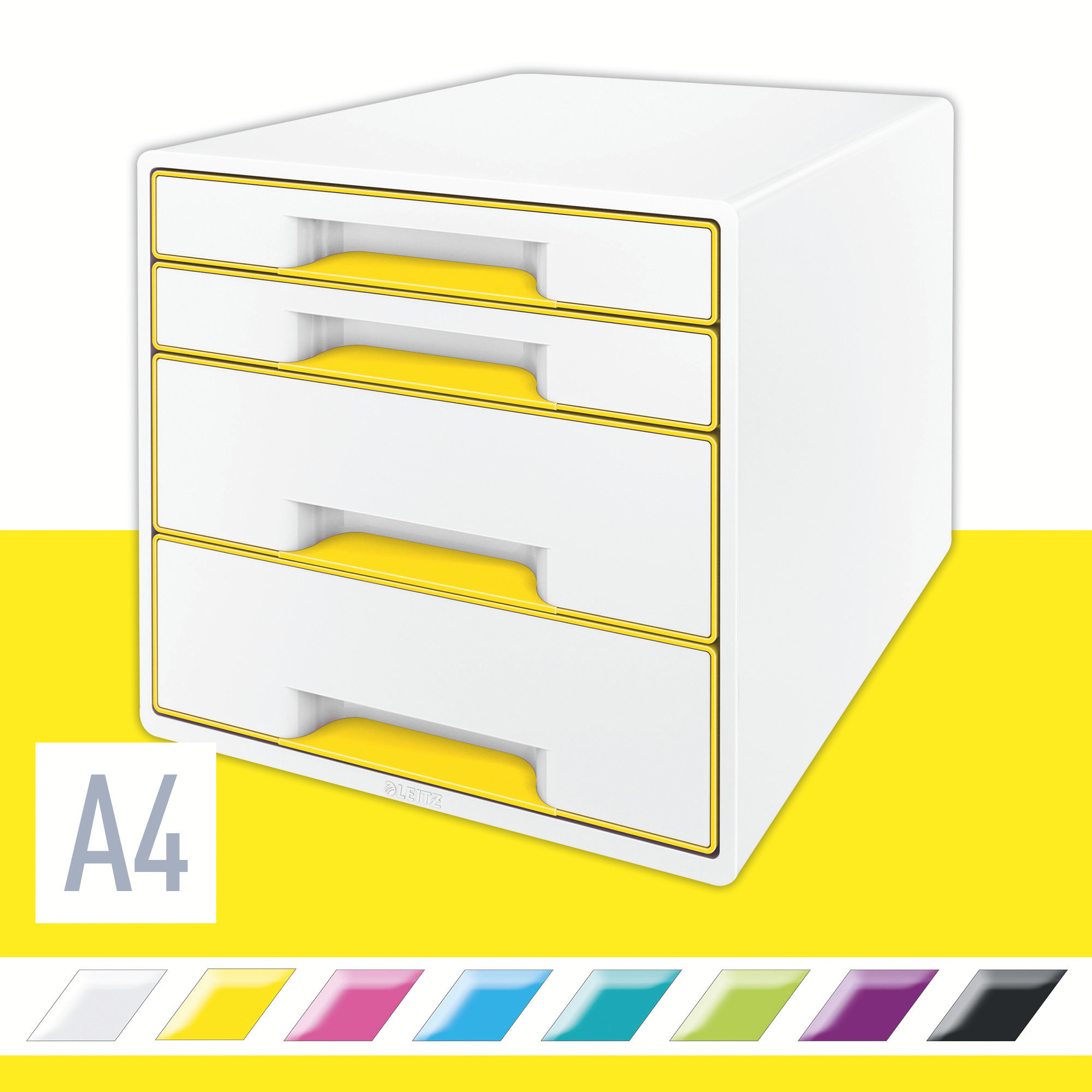 Настольный короб с 4 ящиками WOW Duo Colour CUBE, желт. LEITZ - фото 6