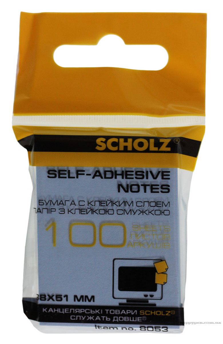 Блок бумаги с клейким слоем 38*51мм.*100 листов, ассорт. Scholz - фото 4