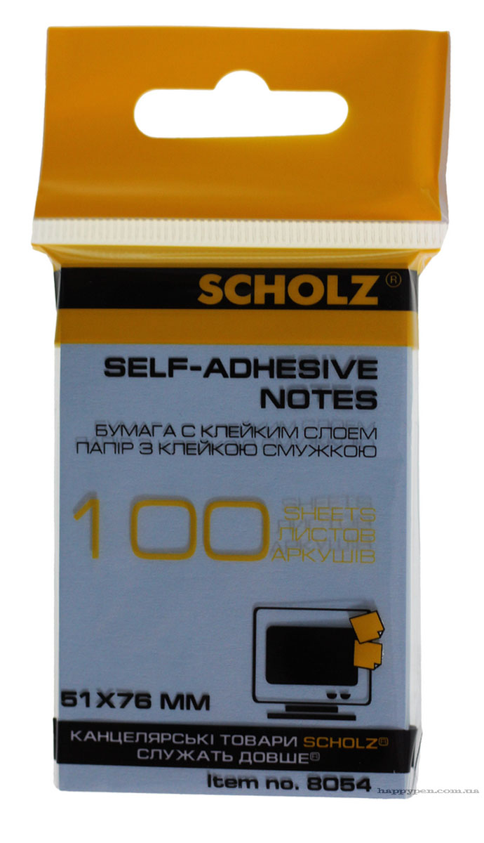 Блок паперу з клейким шаром  51*76мм.*100л., асорті Scholz - фото 4
