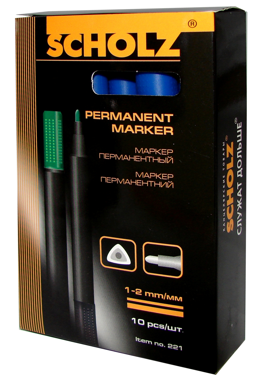 Маркер перманентный, круглое острие 1-2мм., син. Scholz - фото 3