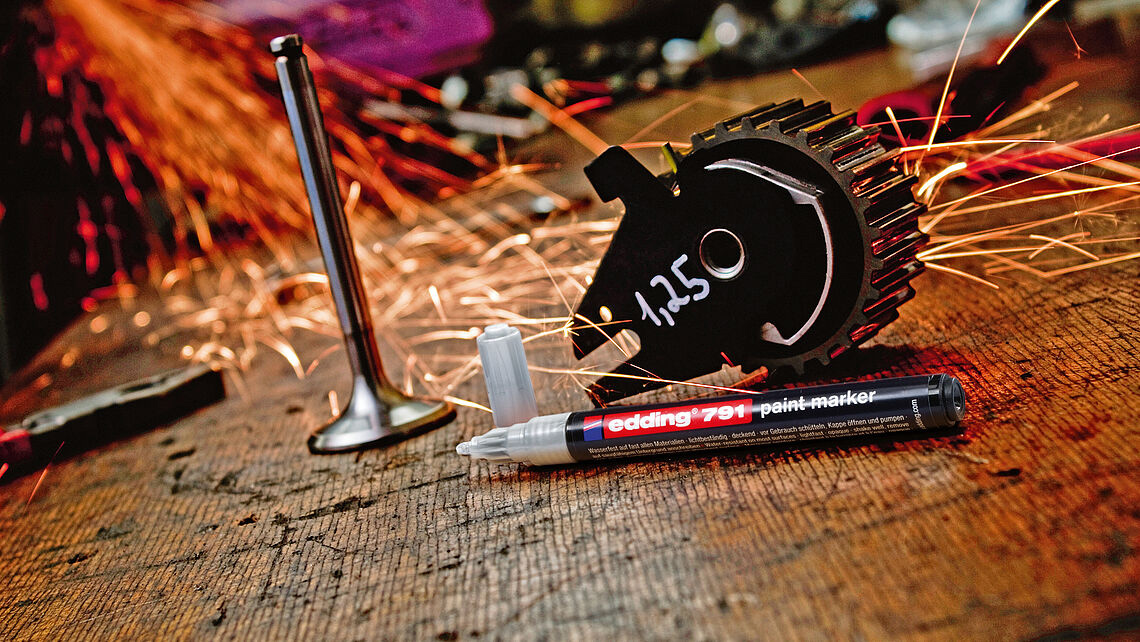 Маркер для маркировки любых поверхностей, термостойкий 791, 1-2мм., золот. Edding - фото 3
