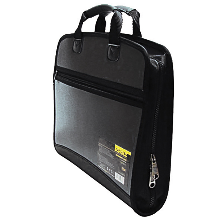 Портфель-картотека на 4 отделения, В4, с органайзером, на молнии, комбинированный Scholz - фото 5