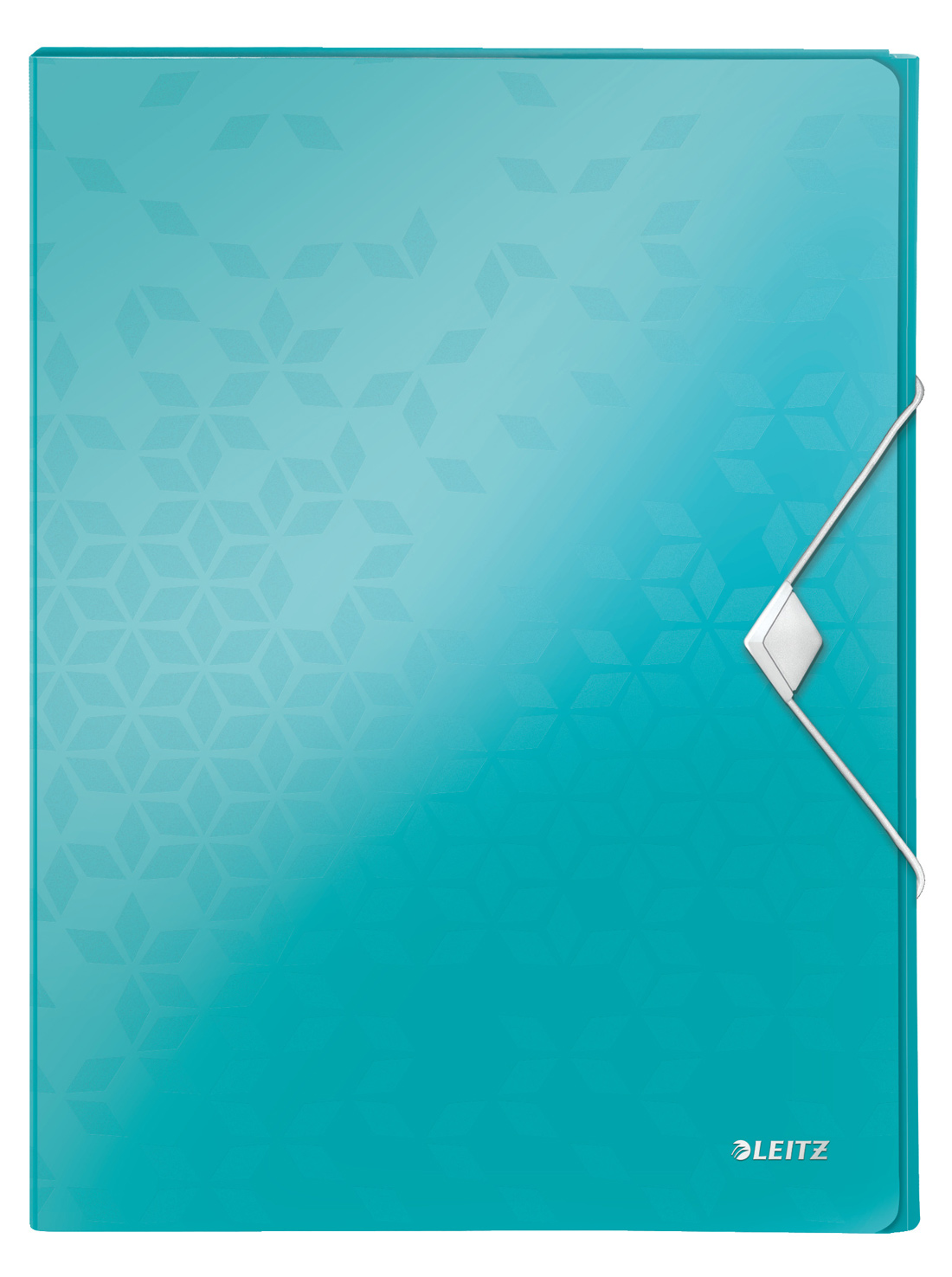 Папка-бокс на резинках Wow А4, 30мм., до 250л., пластик, метал. бирюз. LEITZ - фото 2