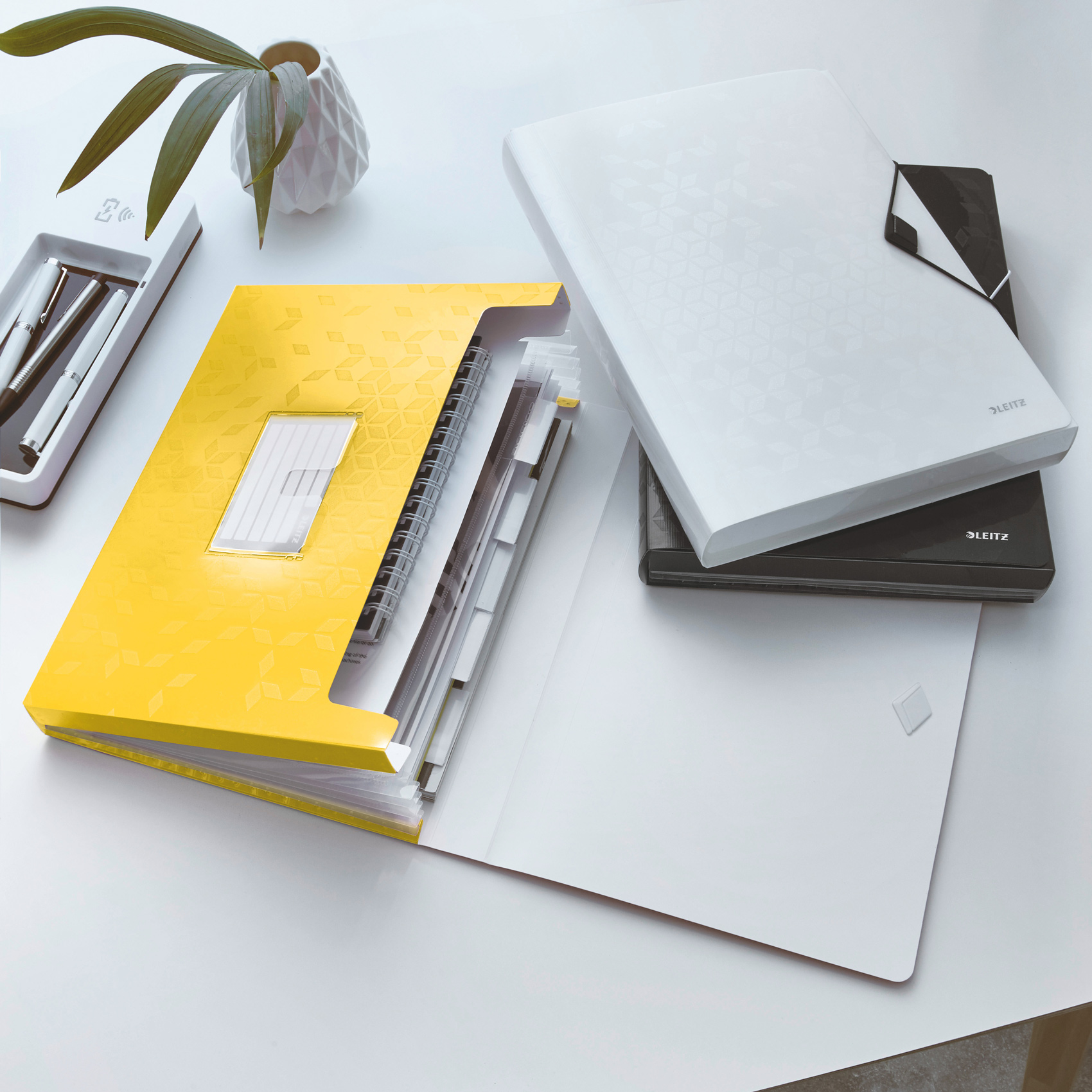 Папка-картотека на 6 відділень Wow А4 на гумках з перегородками, металік жовт. LEITZ - фото 3